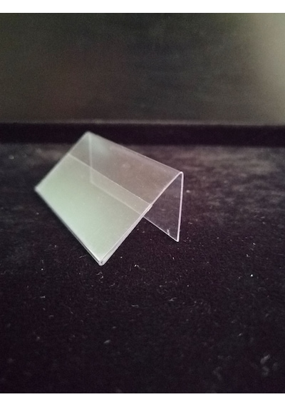 10 Adet Pvc Etiketlik Ürün Önü İsimlik 6x3 Cm Açılı Ürün Tanıtım