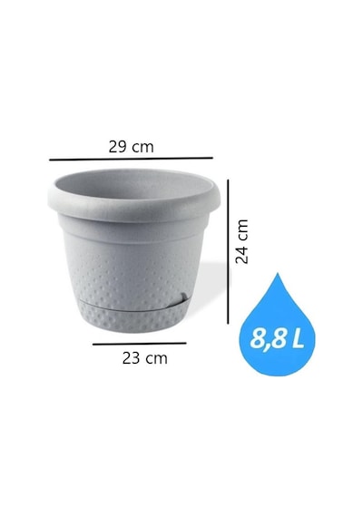 Omnipazar Krs-344 Dekoratif İnci Bitki Çiçek Saksı Takımı 8.8 Litre No 4