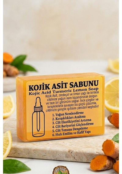 Herbliss Kojik Asit Sabunu Zerdeçal Ve Kojik Asit Leke Ve Kırışıklık Karşıtı Kojic Asit Sabunu Bahar Esintisi