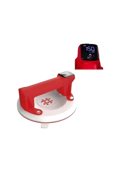 Shijing Tools P613 Şarjlı Hava Pompalı Dijital Vantuz - Cam Granit Seramik Ayna Taşıma Vantuzu