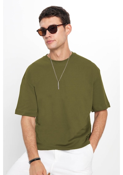 Tudors Unisex Oversize Geniş Kesim %100 Pamuk Yumuşak Dokulu Basic Bisiklet Yaka Haki Tişört-35183 Haki Tudors Unisex Oversize Geniş Kesim %100 Pamuk Yumuşak Dokulu Basic Bisiklet Yaka Haki Tişört-35183 Haki