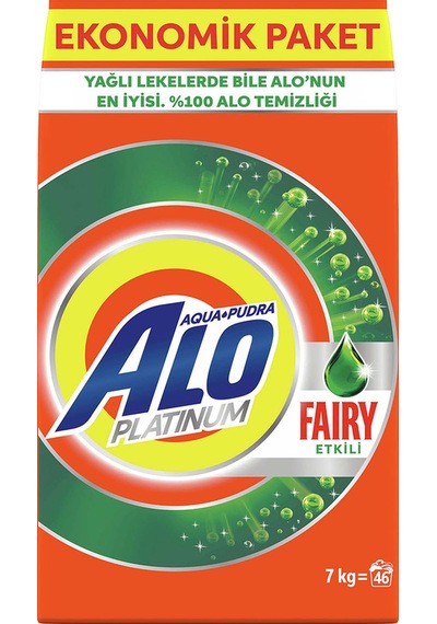 Alo Platinum Aquapudra Fairy Etkili Beyazlar için Toz Çamaşır Deterjanı 7 KG