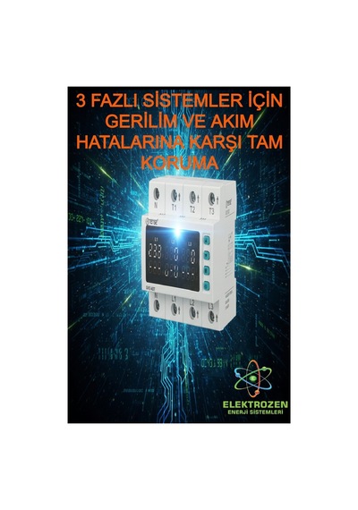 Trifaze Gerilim Koruma Ve Akım Koruma Rölesi 63a