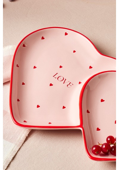 Karaca Heart To Heart Kalp Detaylı Sunumluk 26 Cm Pembe