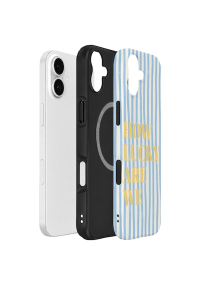 Apple iPhone Uyumlu 17 Vorian Çift Katmanlı Magsafe Kılıf Lucky Summer Stripe