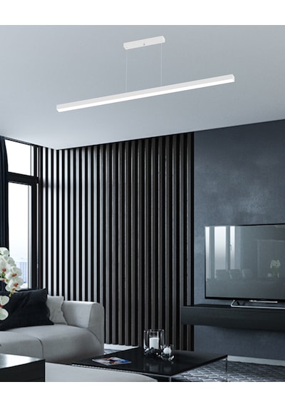 Lineer 120cm Beyaz Kasa,doğal Beyaz Işık Modern Sarkıt Led Avize Beyaz