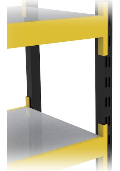 3 Katlı Duble Midi Rack - Ekonomik Depo,arşiv, Kiler Rafı Siyah-turuncu-35x180 Cm-100 Cm Çok Renkli