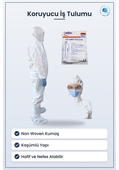 Koruyucu Tulum İş Güvenliği Elbisesi Non Woven Beyaz Xl Hafif Nef Çok Renkli