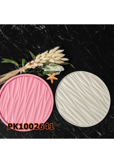Pk1002641 - Silikon Kalıp Mum Kalıbı Dalgalı Desen Tepsi Sunumluk Renksiz
