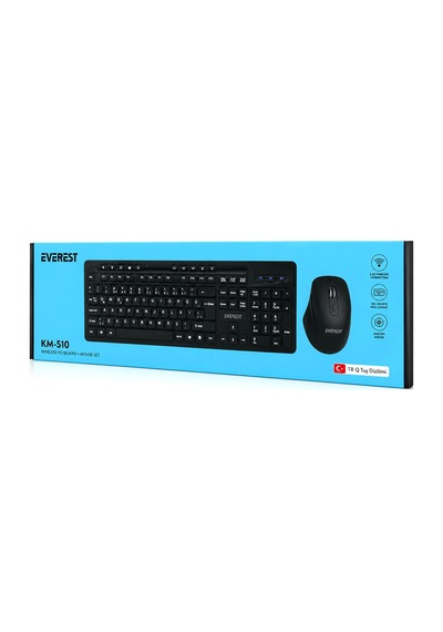 Kablosuz Multimedia Klavye - Mouse Seti Siyah Q Klavye Km-510 5047 Diğer
