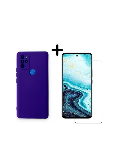 Omix X300 Lansman Içi Kadife Telefon Kılıfı Ve Temperli Cam Ekran Koruyucu Col179454-mor