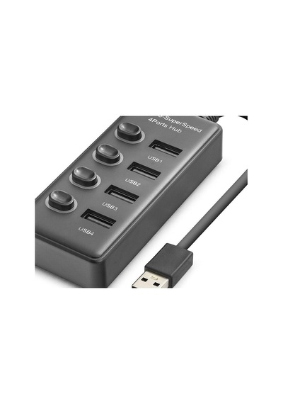 Usb Anahtarlı Hub 4 Port 480 Mbps Siyah Hdx7049 Evimdeyokyok