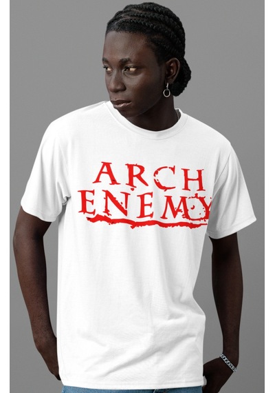 Arch Enemy Rock Metal Müzik Grubu Sırt Baskılı Unisex Oversize Ti Beyaz