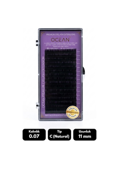 Ocean 0.07c Natural Kıvrım 11 Mm Soft Eyelash Doğal İpek Kirpik 16'lı