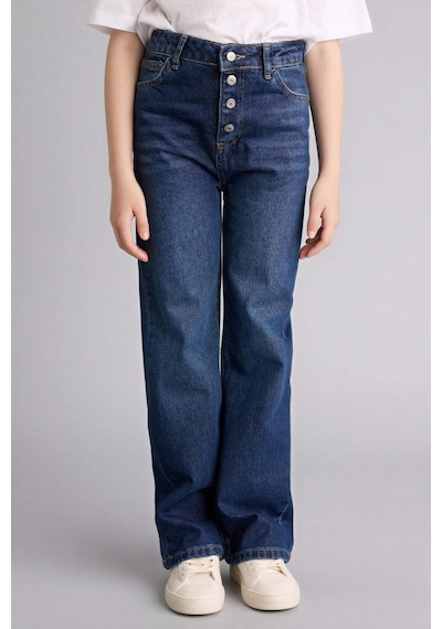 Defacto Geniş Paça Jean Pantolon Kız Çocuk G9585a826spnm34 Mavi-nm34