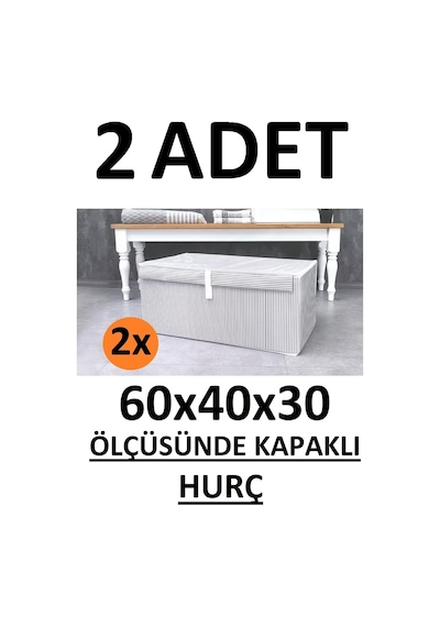 Daisyhome 2 Adet Kapaklı Kutu Hurç Mega Boy 60 40 30 Çok Amaçlı Kutu Hurç