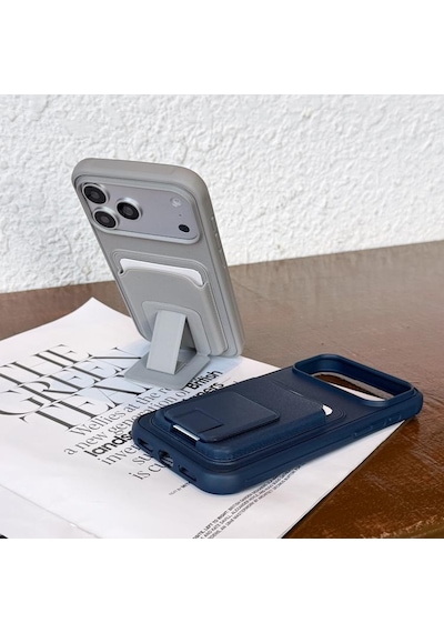 Teleplus Samsung Galaxy Uyumlu S25 Fe Kılıf Kartlıklı Standlı Square Folding Kılıf