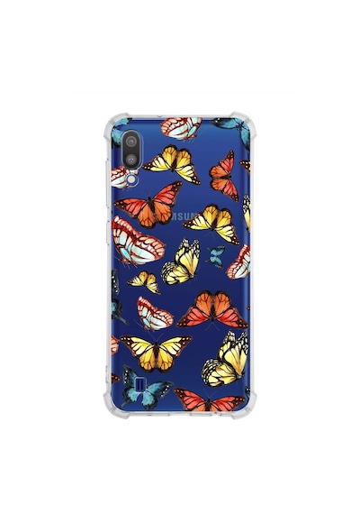 Prinrify Samsung Galaxy M10 Uyumlu Water Color 2 Baskılı Şeffaf Köşe Korumalı Antişok Kılıf