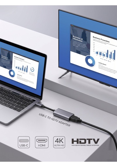 Type-c To Hdmı Çevirici Adaptör - 4k Ultra Hd Görüntü Aktarıcı Dönüştürücü