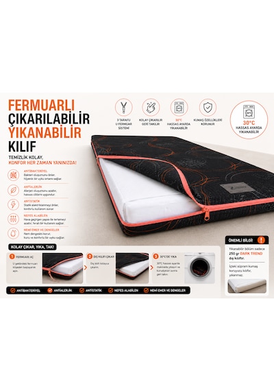 Dark Plus Topper, Yatak Pedi, Şilte, Misafir Yatağı, Yer Yatağı, Yer Minderi 24 Dns Sünger Dark Trend Kumaş Fermuarlı Yıkanabilir Kılıf Zishhome Karavan, Tiny House, Bungalov Kılıflı Dark Plus Topper, Yatak Pedi, Şilte, Misafir Yatağı, Yer Yatağı, Yer Minderi 24 Dns Sünger Dark Trend Kumaş Fermuarlı Yıkanabilir Kılıf Zishhome Karavan, Tiny House, Bungalov Kılıflı