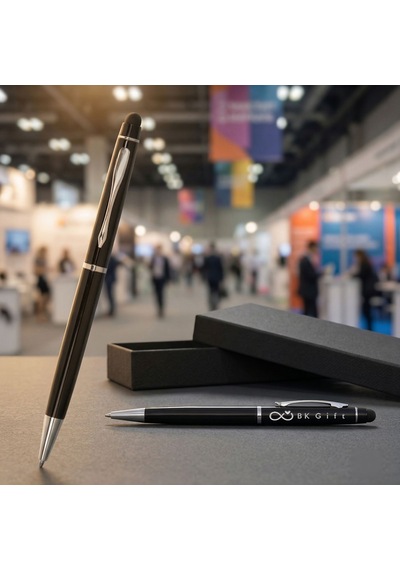 Bk Kurumsal Promosyon 1022 Metal Siyah Touchpen Kalem 10 Adet Lazer Baskılı Logolu Tükenmez Kalem