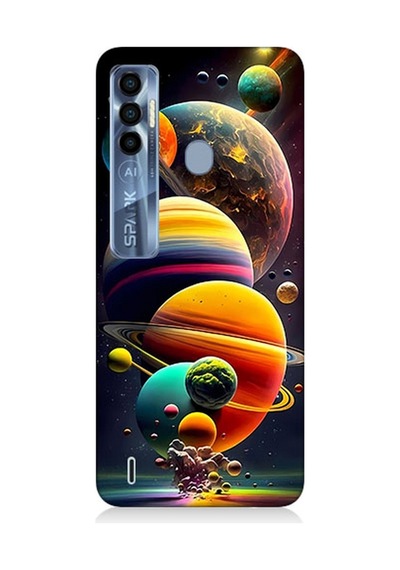 Tecno Spark 7 Pro Uyumlu Silikon Kılıf Gezegenler Ve Büyük Patlama