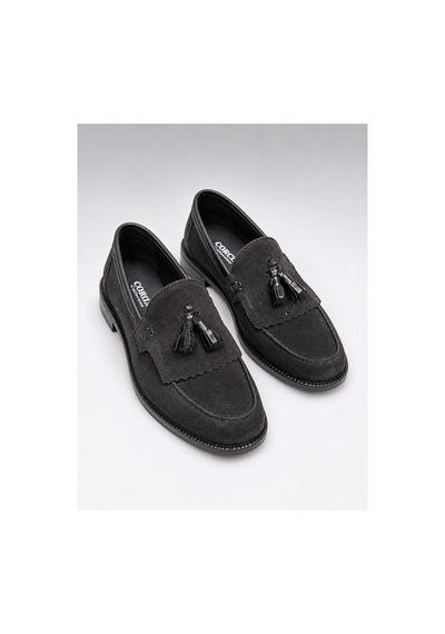 Yalçın Erkek Siyah Süet Parlak Detaylı Loafer Püsküllü Klasik Günlük Ayakkabı Siyah - 905434467 Siyah