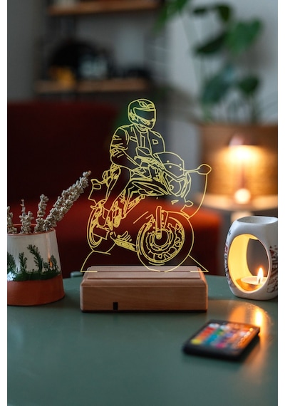 Motor Sevenlere 16 Renk Kumandalı 3d Gece Lambası