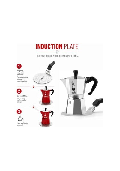 Ocak Isı Difüzörü - 13cm - 1 Ila 9 Cups Aralığı Için Uygundur - Paslanmaz Çelik Gövde - Bakalit Sap - Halka Pl Genel