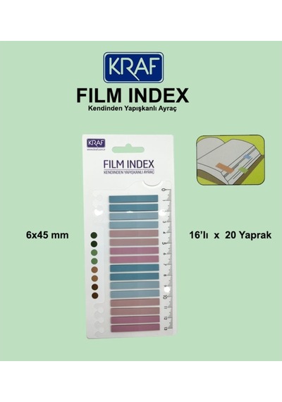 Kraf Index Fılm Pp 6x45mm 16'lı X 20yp Cetvelli Morandı Color 16645-2