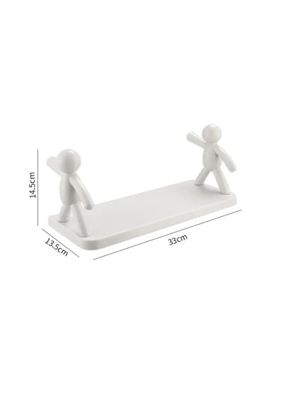 Tineke Banyo Mutfak Organizer Şampuan Kozmetik Çöp Adam Raf 1 Ad Beyaz