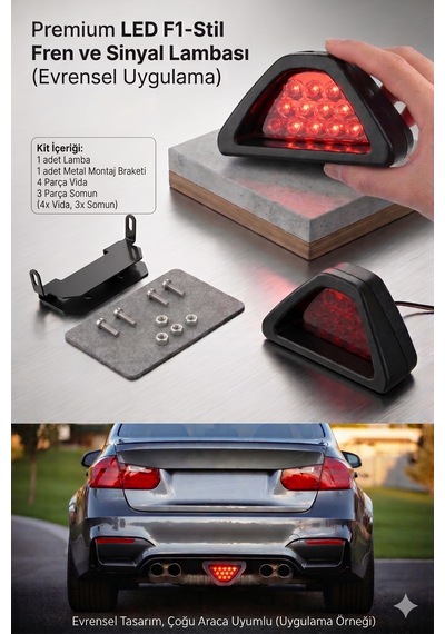 Autobase F1 Arka Stop Ledi Çakarlı Fren Lambası 12v