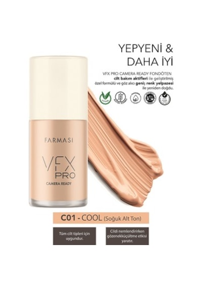 Farmasi Vfx Pro Fondöten 01 Cool Ivory