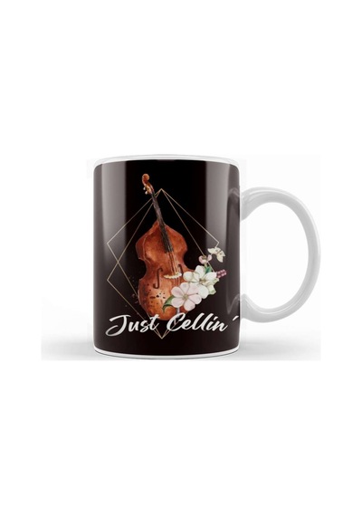Cello Flower Cellist Classical Music Musical Instrument Kupa Bardak Porselen No19802 Karışık