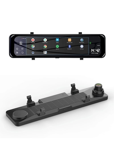 Wevolt 4g Hb-20-3 64 Gb 12 İnç Dokunmatik Ayna Kamera Android Uzaktan İzlemeli 1080p Ön Arka Araç Kamera.