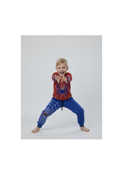Beka Kids Erkek Çocuk Pijama Takımı Örümcek Desenli Uzun Kollu Üst Uzun Kırmızı