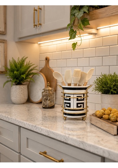 Kaşıklık - Versa Desen Siyah Gold