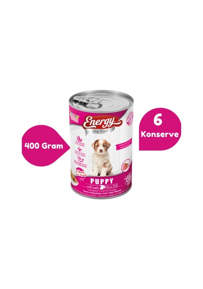 Energy Kuzu Etli Konserve Yavru Köpek Maması 6 x 400 G
