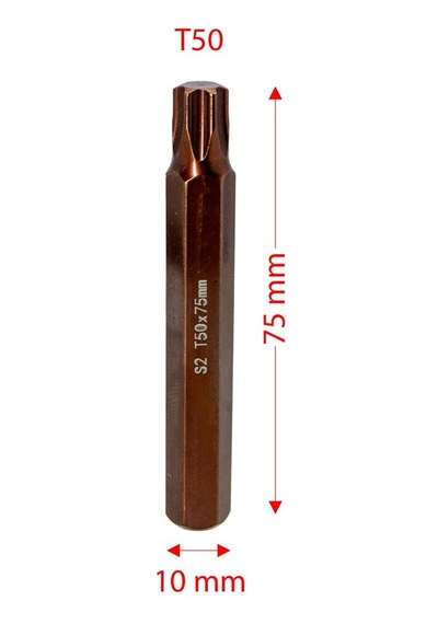 6569 Uzun Torx Bits Uç T50x75 Mm 10 Mm Saplı