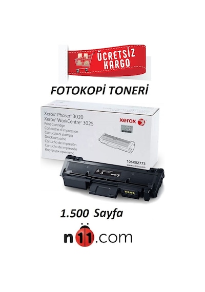 Xerox Phaser 3020 Siyah Toner 106R02773