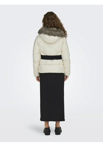 Only 15322003 Onlfever Short Puffer Bırch Kadın Mont Ekru