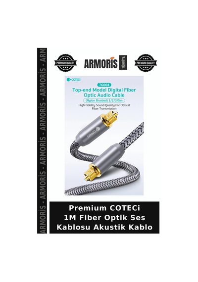 Premium Coteci 1m Fiber Optik Ses Kablosu Akustik Kablo
