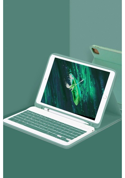 Newface - 942 - iPad Uyumlu Pro 11 2024 Kılıf Kc01 Smart Klavyeli Tablet Kılıfı - - Zero-hls - Koyu Yeşil