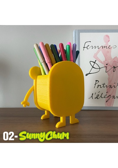 Sunnychum Neşeli Sarı Canavar Kalemlik Masa Üstü Düzenleyici