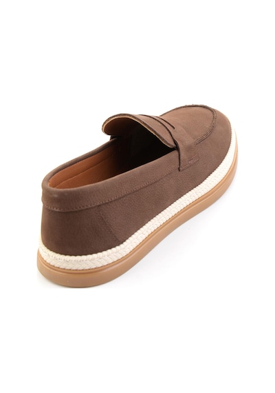 Kahve Hakiki Deri Erkek Loafer Ayakkabı E01594324101 Kahve
