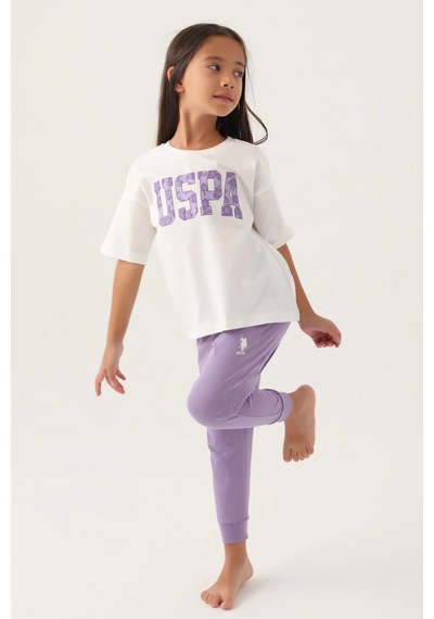 Moda Dua Us Polo 1818-g Kız Çocuk Pijama Takım KREM