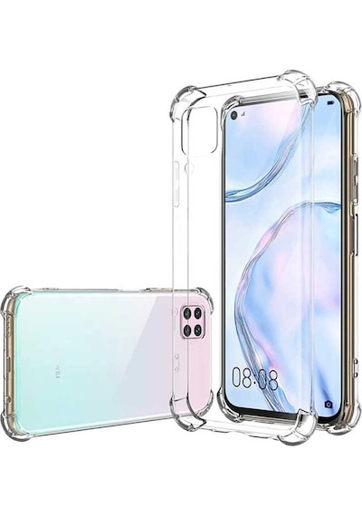 Huawei P40 Lite Şeffaf Kılıf Köşelerde Darbelere Karşı Ultra Kalınlık Antishock