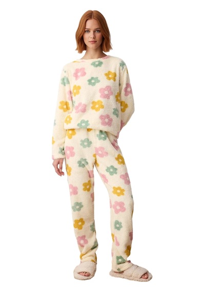 Ersefa Kadın Ayıcıklı Wellsoft Pijama Takımı Fonksiyonel Dayanıklı Kalit Pembe - Çok Renkli