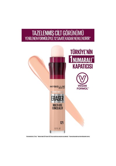 New York Instant Anti Age Eraser Kapatıcı, 121 Light Honey, 6.8 Ml