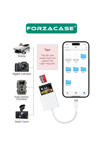 Forzacase Type-c To Sd / Micro Sd / Tf Kart Okuyucu Adaptör Fc674